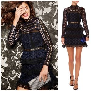 Self-Portrait high neck star lace dress US 8 UK 12
